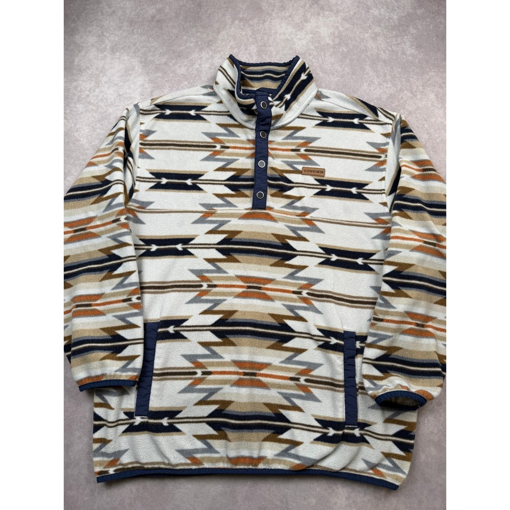 Cinch Womens XL Southwestern Geometric Fleece Quarter Snap Pullover Multicolor